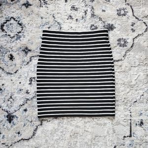 Black and white striped skirt